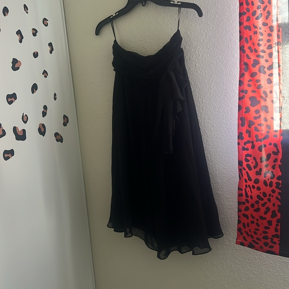 Y2K Sheer Black Chiffon Overlay Pants Ruffle Wide Leg Witchy Glam - Picture 4 of 9